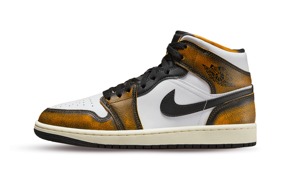 Jordan 1 Mid SE Orange Wear Away