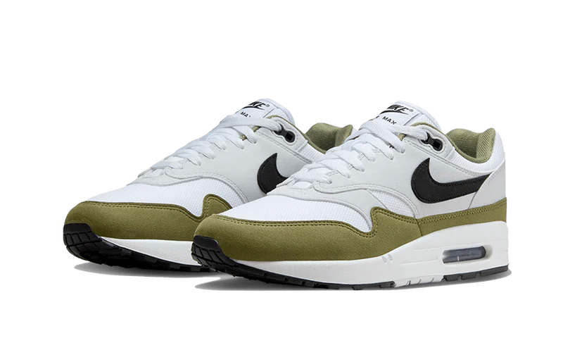 Nike Air Max 1 White Black Medium Olive