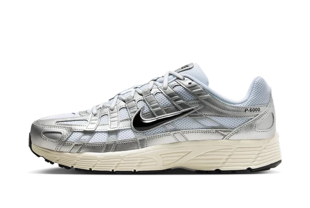 Nike P-6000 White Metallic Silver Flat Silver Black