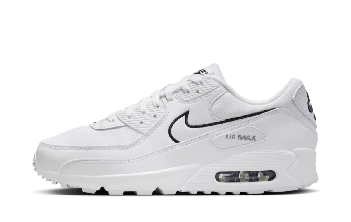 Nike Air Max 90 White Black Outlined Swoosh