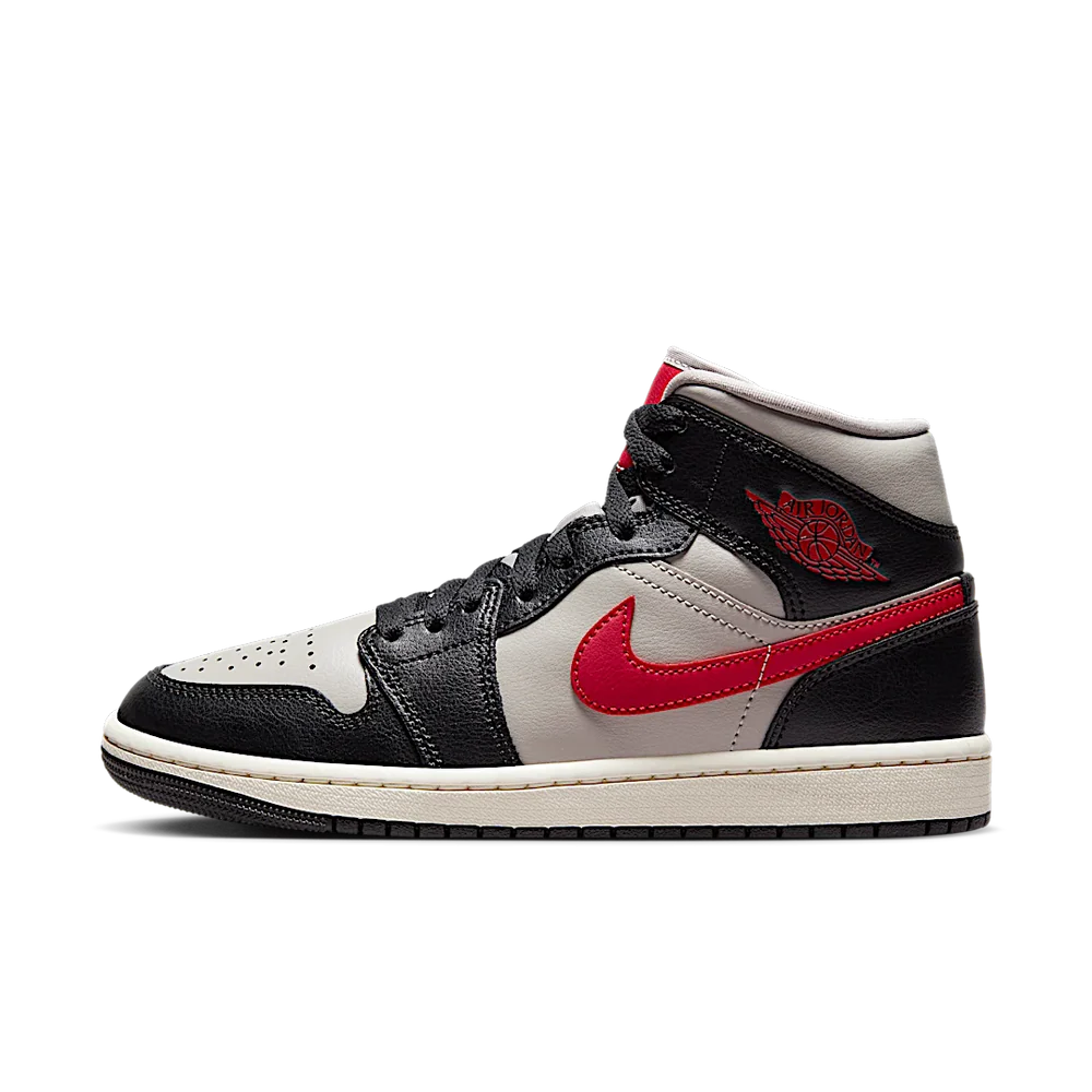 Jordan 1 Mid Black College Grey Gym Red