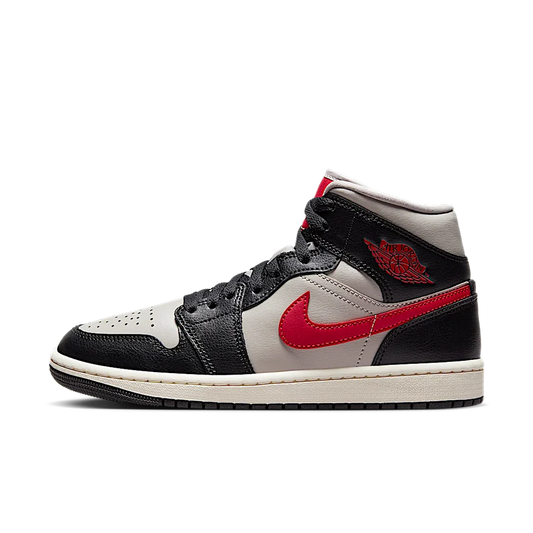 Jordan 1 Mid Black College Grey Gym Red