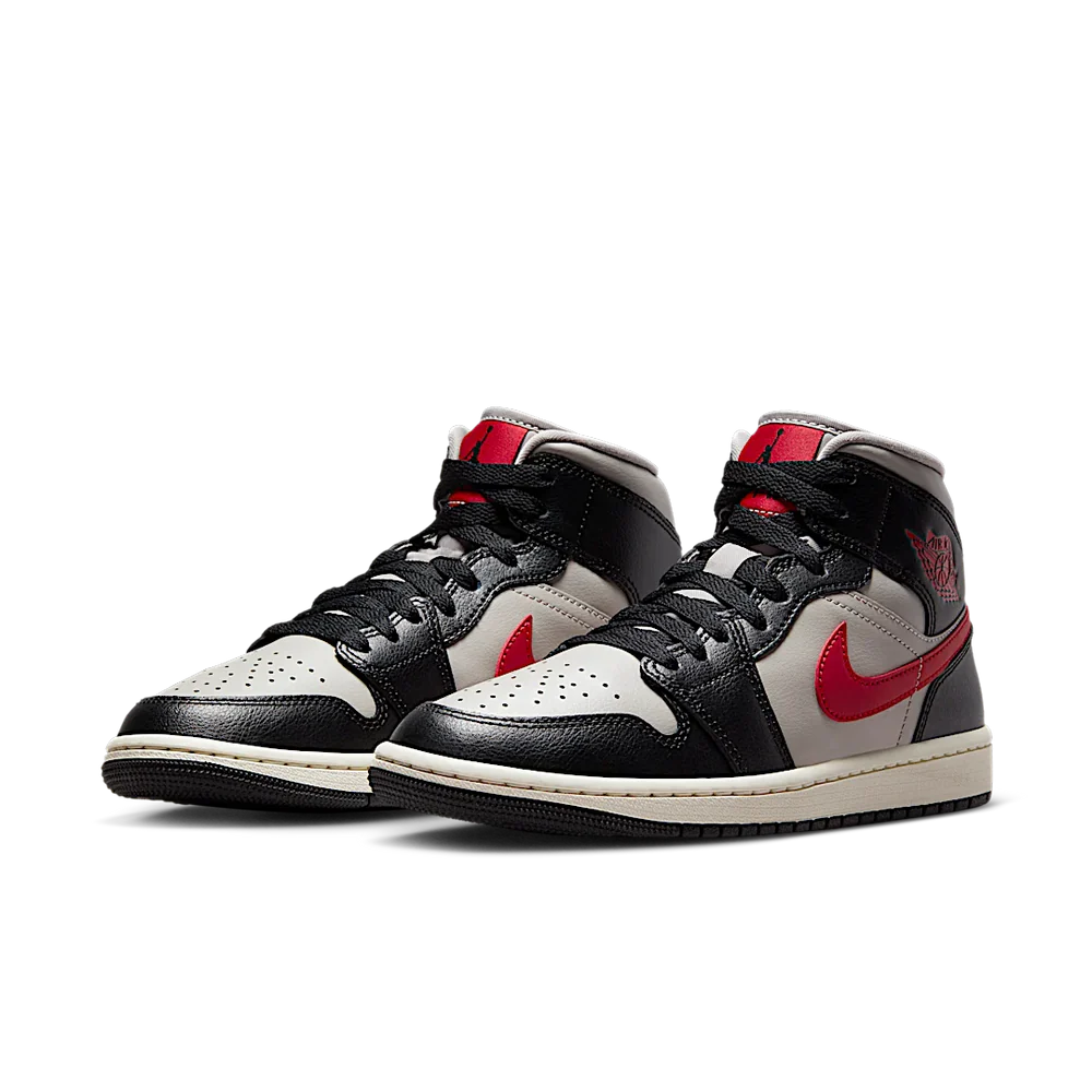 Jordan 1 Mid Black College Grey Gym Red