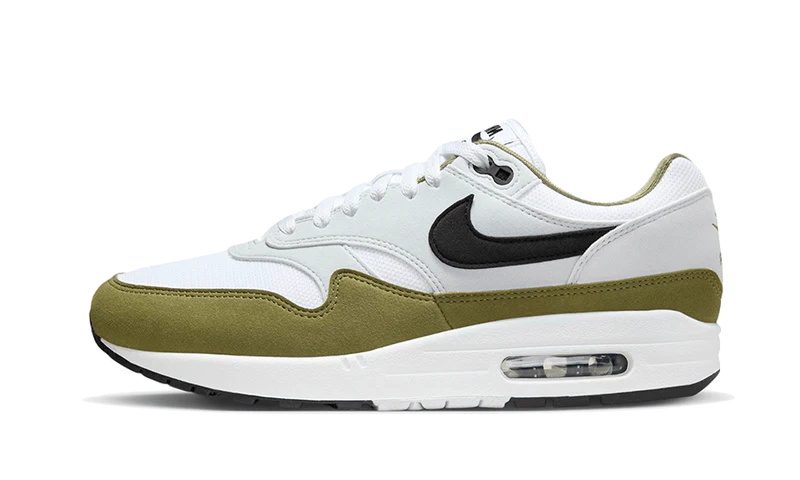 Nike Air Max 1 White Black Medium Olive