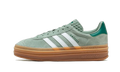 Adidas Gazelle Bold Silver Green Gum (Womens)