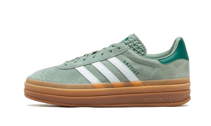 Adidas Gazelle Bold Silver Green Gum (Womens)