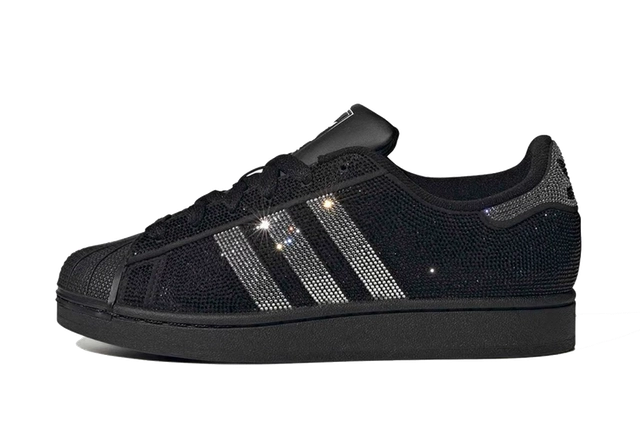 adidas Superstar II Rhinestone Black Silver (Women's)