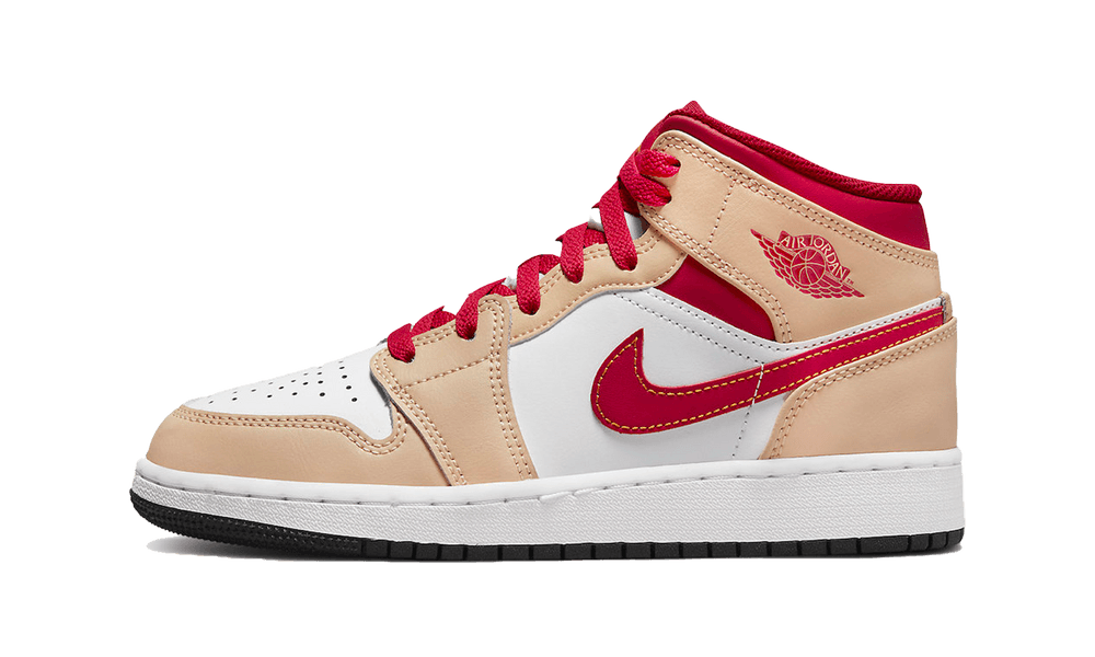 Jordan 1 Mid Light Curry Cardinal (GS)
