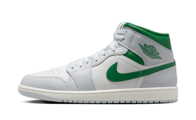 Jordan 1 Mid White Pure Platinum Pine Green