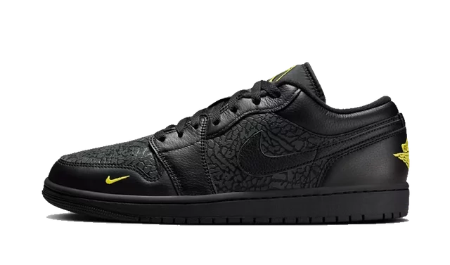 Jordan 1 Low Black Elephant Print