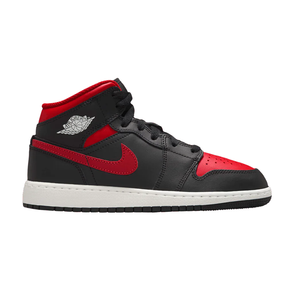 Jordan 1 Mid Black Varsity Red (GS)