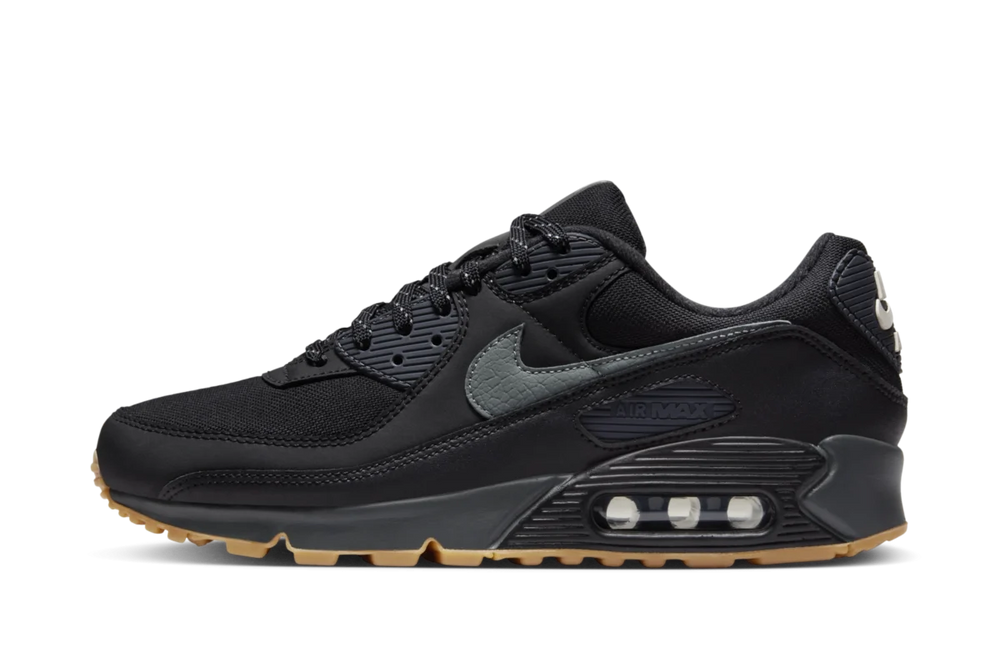 Nike Air Max 90 Black Smoke Grey Gum Reflective